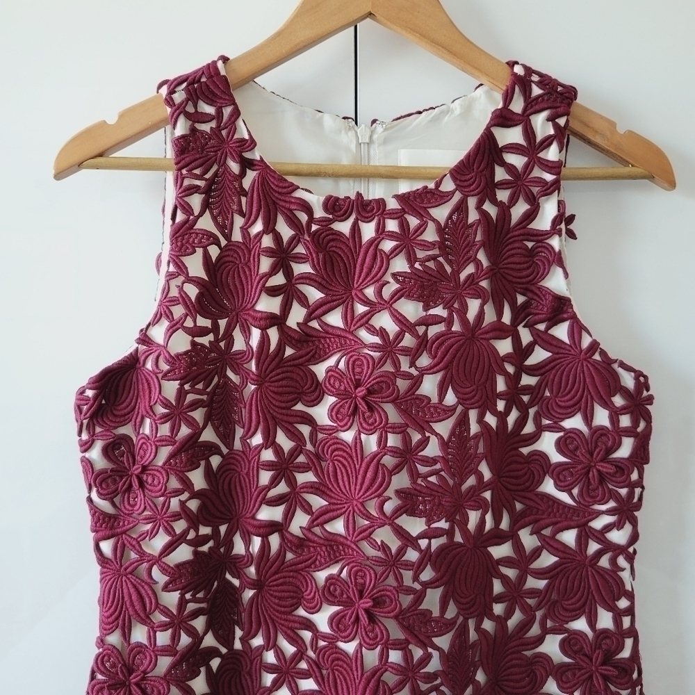 J. Crew Collection Burgundy Floral Dress - Picture 3 of 16